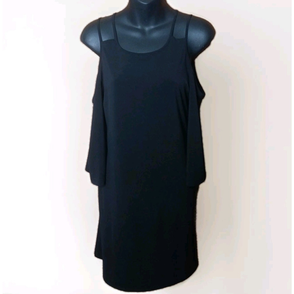 Venus Black Off The Shoulder Midi Dress XS A Line Sleeve